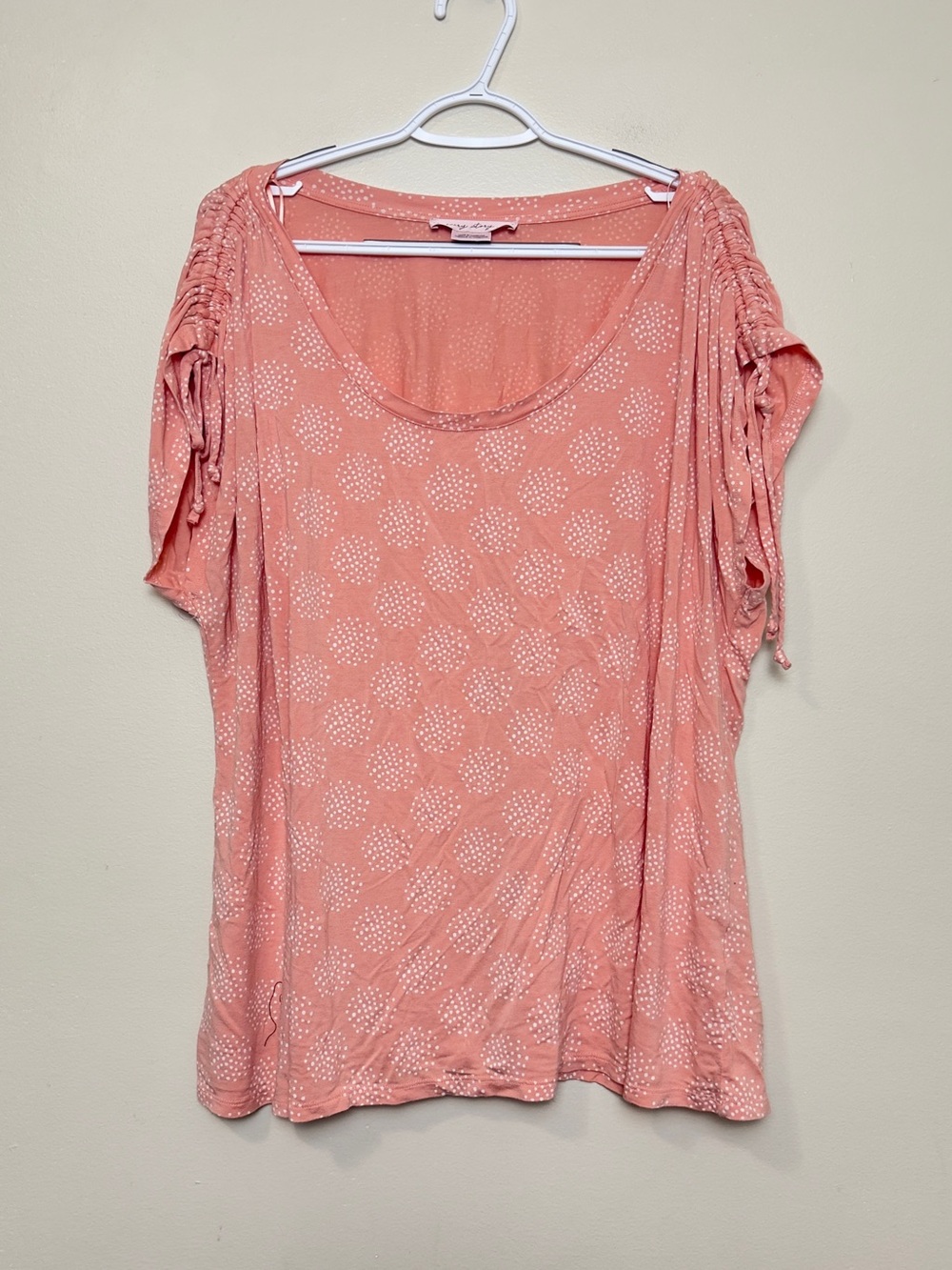 In every story Coral Pink Short Sleeve Scoop Neck Top size 2X